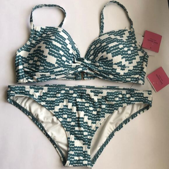 NWT Kate Spade Harbor Fog Two Piece Swimsuit - Picture 4 of 9